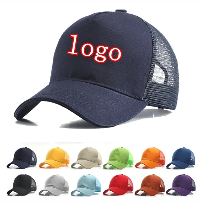 Visor tryck justerbar mesh sommarskuggning trucker cap män broderade brev utomhus solskydd baseball pappa hatt 230627