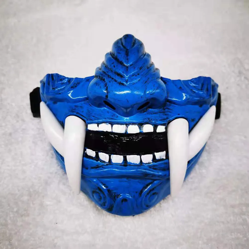 Zhangpu Samurai Oni Maske, Halloween Vollmasken, japanische Cosplay Latexmaske, Anime Dämonen Gesichtsabdeckung, Ghostface Maske für Halloween Kostüm, Cosplay Requisiten