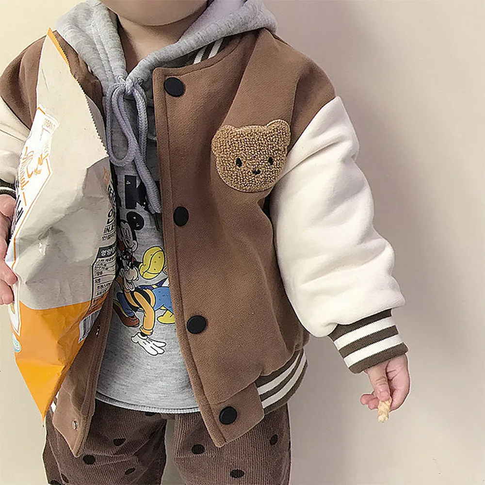 Kurtki ins moda mody chłopca kurtka baseballowa wiosna jesień maluch dzieci zagęści płaszcz dziewczęta