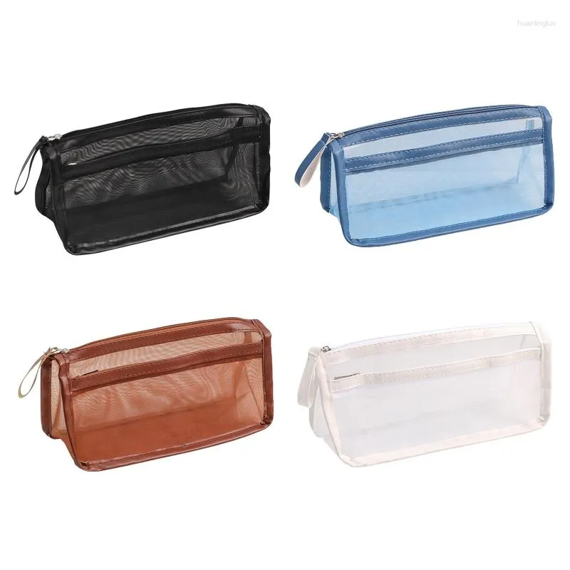 Bärbar blyertspåse Clear Marker Pen Bag For Cosmetics Stationery Small Craft