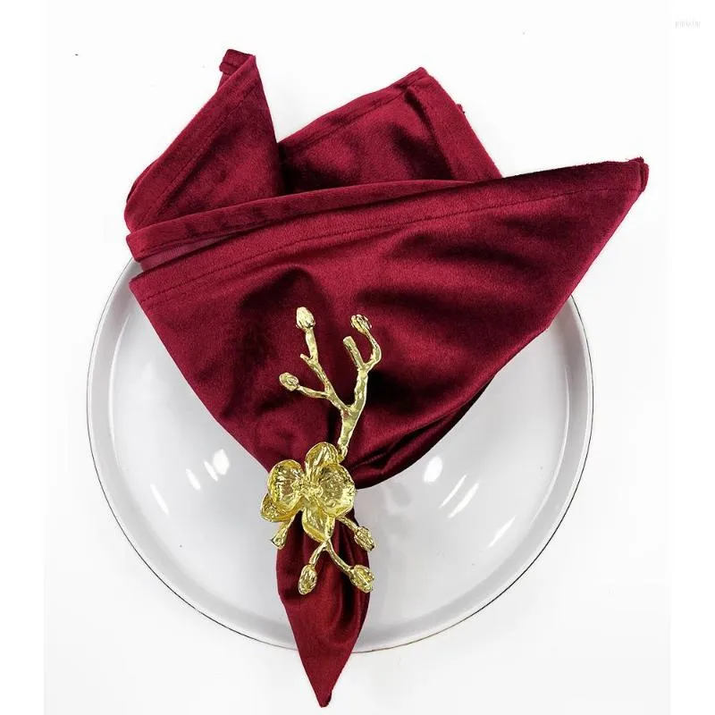 Table Napkin Essie Home Luxurious 6pcs/ Lot 45cm Burgundy Dark Green Champagne Gold Custom Made Velvet Placemat For Wedding