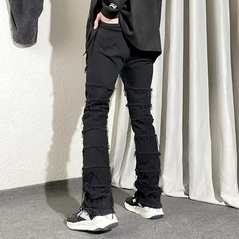 メンズフレアパンツ、グランジの衣装の男性、Y2Kにインスパイアされた