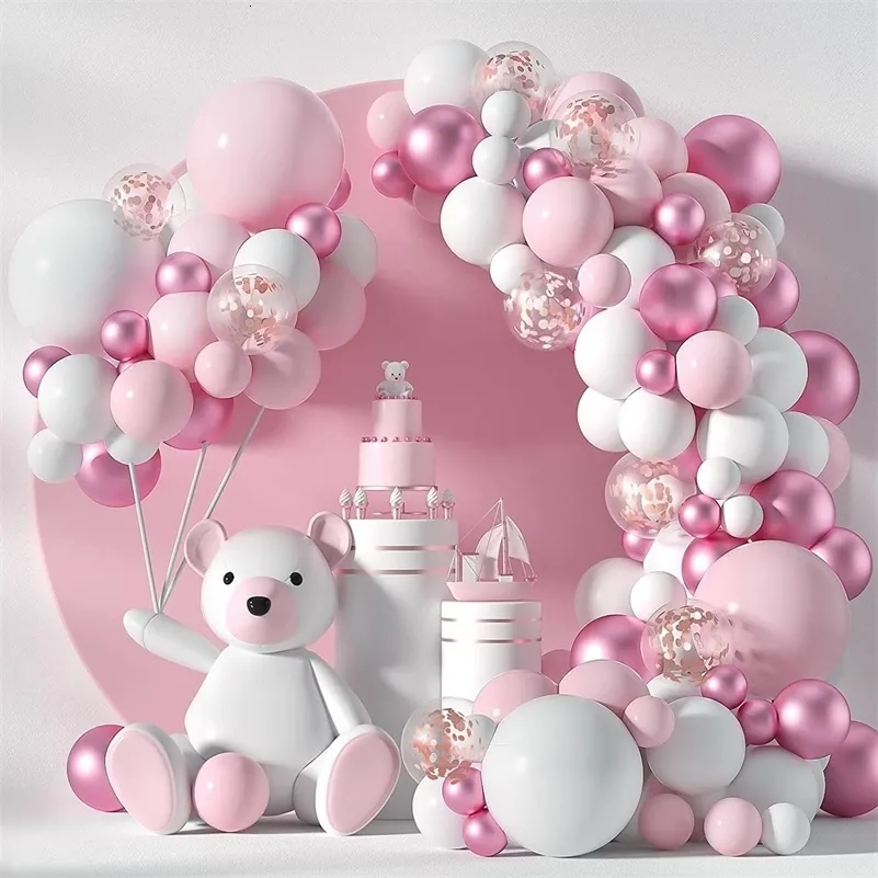 Andra evenemangsfest levererar macaronrosa ballong garland båge välkomna baby shower valentines dag födelsedagsfest annivar latex baloon 230628