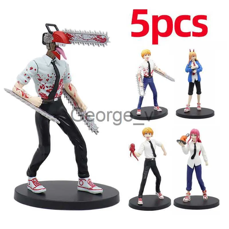 Minifig 18CM Japan Hot Anime Chainsaw Man Denji Figur PVC Cool Chainsaw Helm Bewegliches Modell Puppe Spielzeug Junge Sammlung Ornamente Geschenke J230629