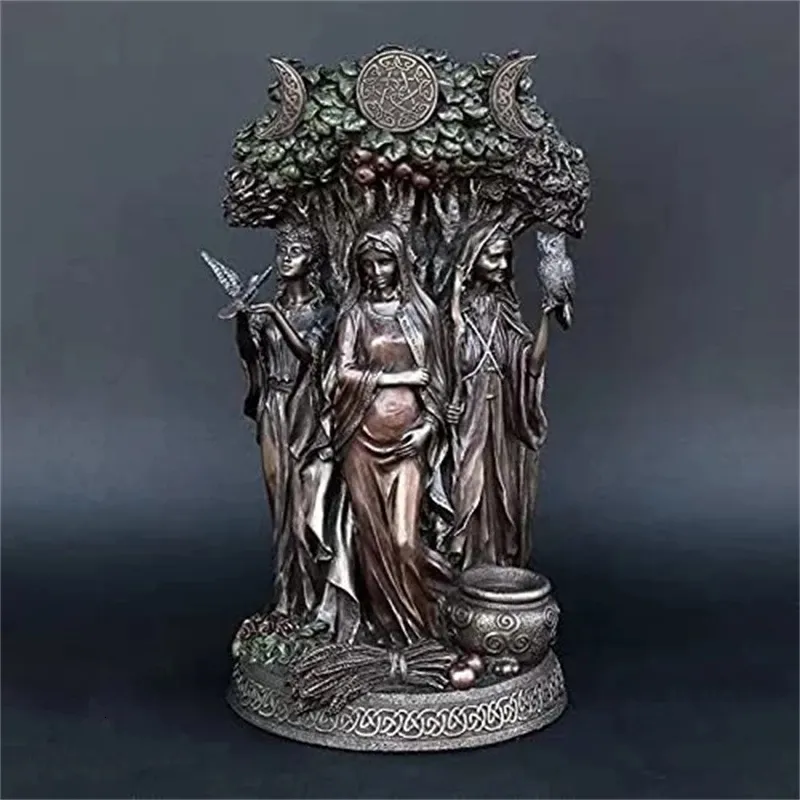 Objetos decorativos Estatuetas Resina Arte Deusa Grega Estátua Estatueta Antigo Religioso Hecate Escultura Decoração para Casa Ornamento Miniaturas Artesanato 230628