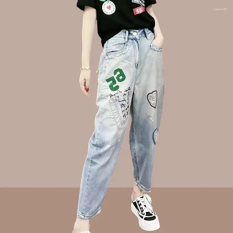 Women's Jeans Women 2023 Summer High Waist Harun Denim Pants Female Korean Fashion Nine Points Casual Trousers Streetwear