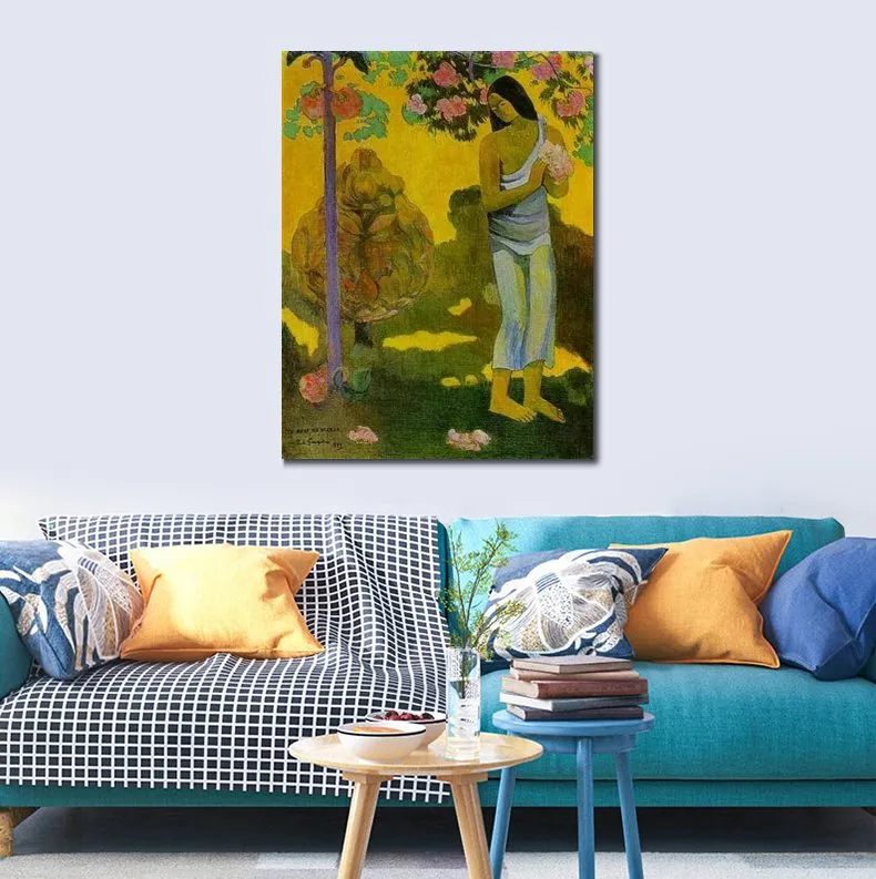 Der Monat von Maria Paul Gauguin Gemälde, Reproduktion, handgemalte Leinwandkunst, Landschaftskunstwerk für Wanddekoration