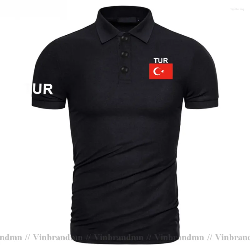 Heren Polo s Turkije TUR Polo Shirts Mannen Korte Mouw Wit Merken Gedrukt Voor Land 2023 Katoen Natie Team Vlag Turkse Turk