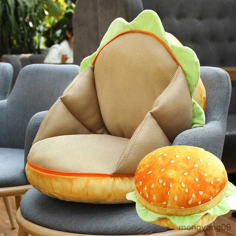 Cushion/Decorative Plush Soft Hamburger Soft Baby Sleeping Toys Sofa Bread Cushion Car Dining Chair For Kids Gifts R230629