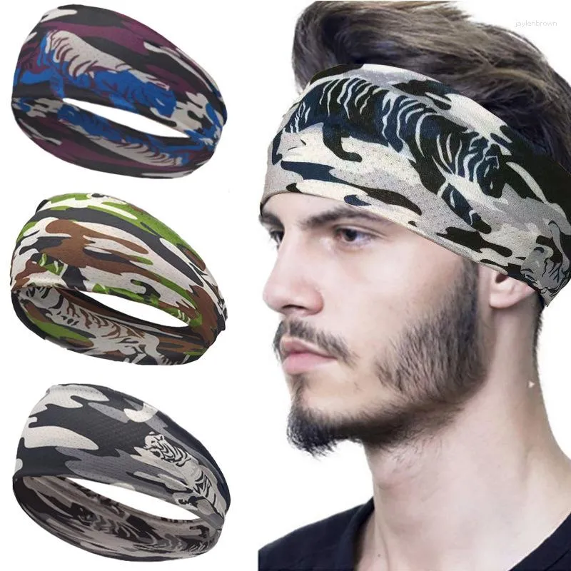 Camo Stretch Sports Headband For Yoga, Gym, Running - Unisex, Polyester, Sweatband