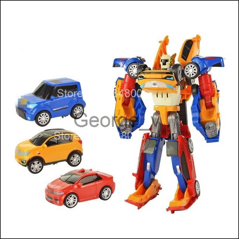 Minifig 3 In 1 Tobots Transformation Robot Korea 2 In 1 Cartoon Brothers Anime Deformation Car Airplane Toys for Child Christmas Gift J230629