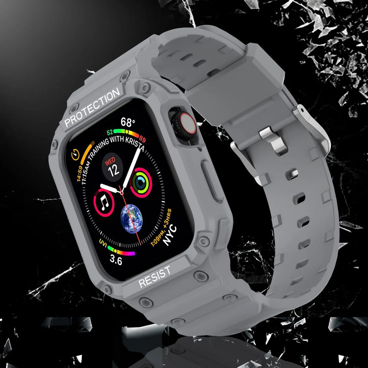 TPU Protective Covers iWatch Band 44mm 45mm 49mm 42mm Soft Silicone Watchbands Cases for Apple Watch 7 8 6 5 4 SE Black 2 Pack