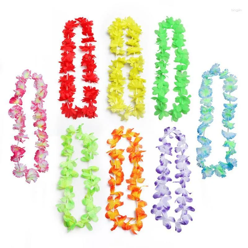 Decorative Flowers Hawaiian Leis Wreath And Garland Set With Artificial For Hawaii Party Decoration Spring Multiple Color Supplies