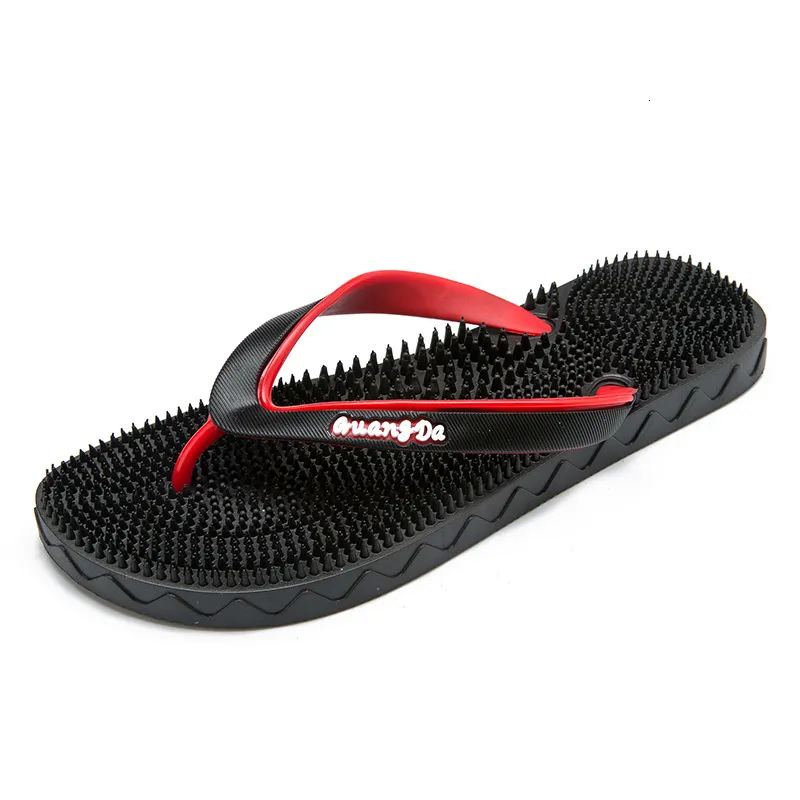 Slippare Summer Travel Beach Mens Flip Flops Antiskid Vattentät Wearresistent Bortable Massage Bottom 230629