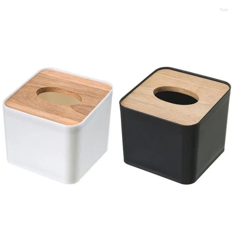 Storage Bags Home Tissue Paper Dispenser Square Box Case With Wood Cover Napkin Boxes Holder Facial Container For