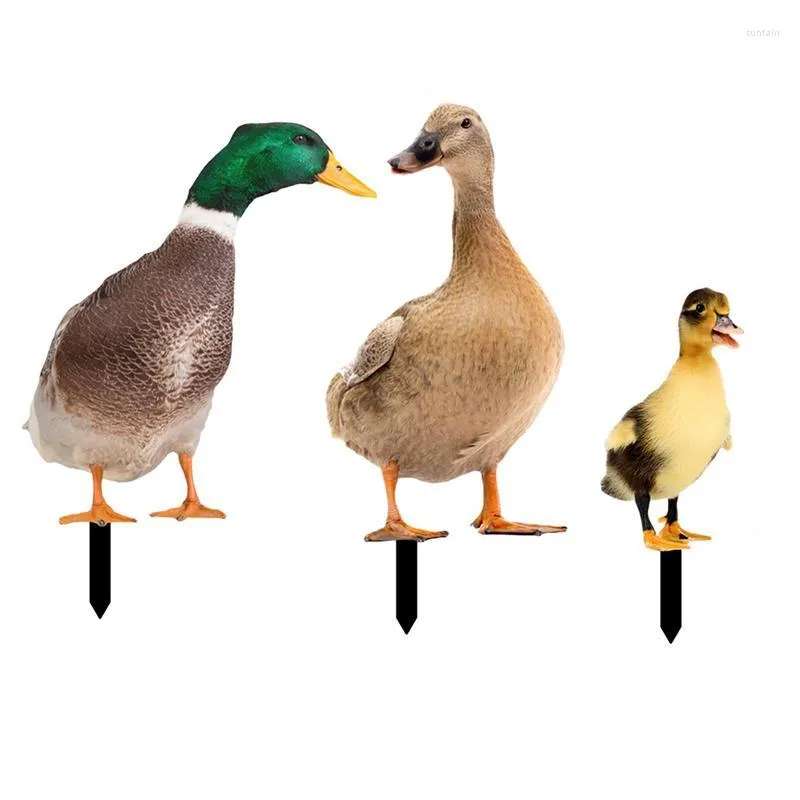 Garden Decorations Decorative Duck Stake Staty Decor 2d Acrylic Yard Art Lawn Sign Stakes Pool Backyard Courtyard