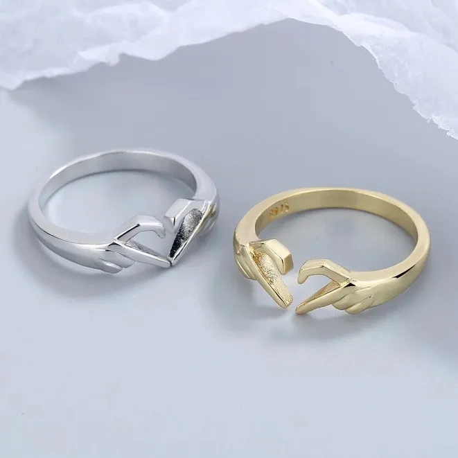 Heart Hand Hug Fashion Ring for Women Couple Jewelry Silver Color Punk Gesture Wedding Men Finger Accessories