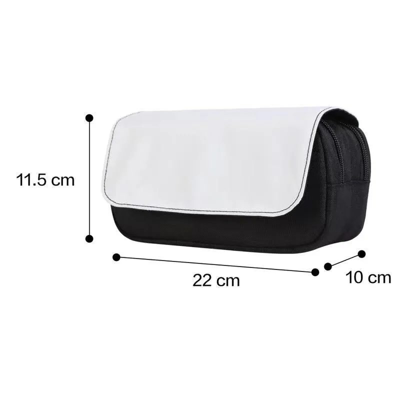 Bags 10bags sublimation blank kids Child pencil case women Makeup Bags double deck Zipper pen box pencil box storage bag