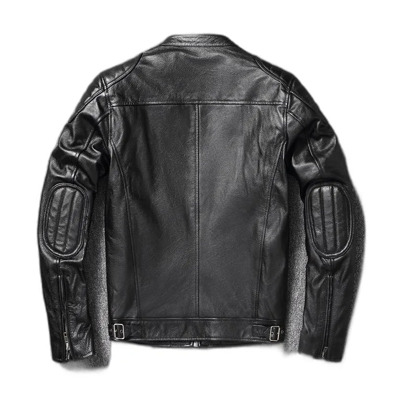 Économisez gros sur les achats en gros de Veste De Moto En Faux Cuir Marron  Pour Hommes Vestes En Cuir De Cuve À Vache Motage De Moto En Cuir Marron