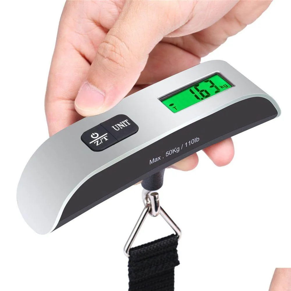 Weighing Scales Fashion Portable Lcd Display Electronic Hanging Digital Lage Weighting Scale 50Kgx10G 50Kg /110Lb Weight Kd1 Drop De Dhgzs