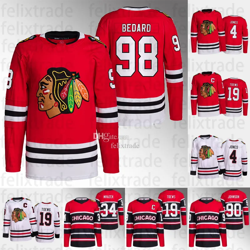 Connor Bedard Blackhawks Jersey Jonathan Toews Anders Bjork Jakub Pour Caleb Jones Seth Jones Connor Murphy Jarred Tinordi Andreas Athanasiou Colin Blackwell