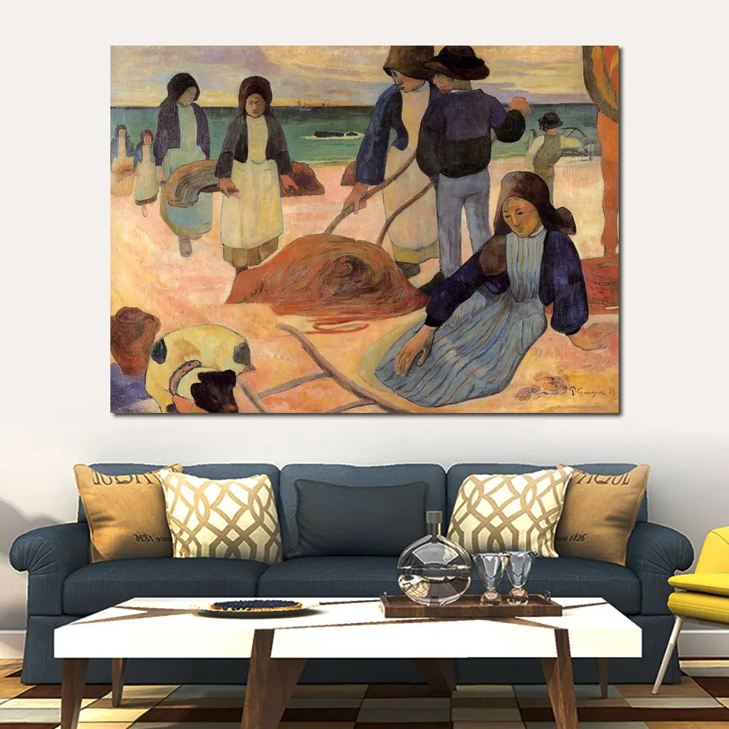 Impressionniste Paysage Toile Art Les Cueilleurs De Varech Paul Gauguin Peintures À La Main De Haute Qualité Décor À La Maison
