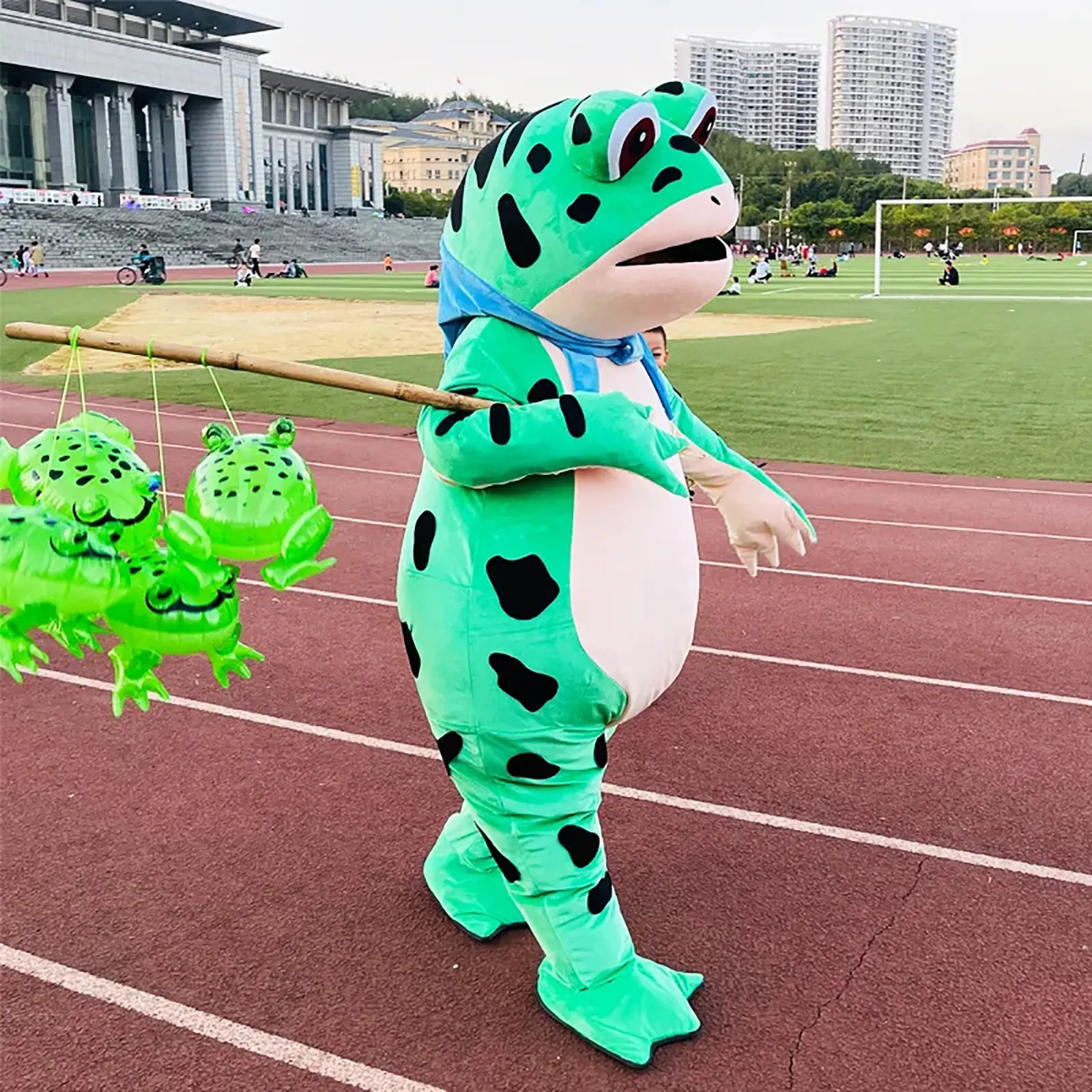 Frog Mascot Costume Cartoon Doll Costume Adult Walking Funny Props Costume Toad Doll Costume