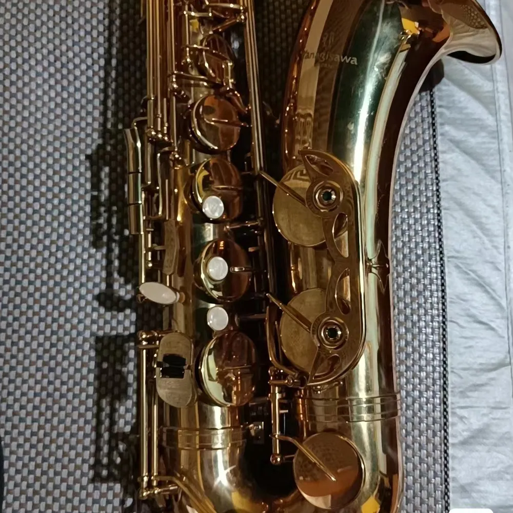 Saxofone tenor T-992 high-end Bb tom latão dourado lacado um-para-um instrumento de jazz padrão gravado com acessórios