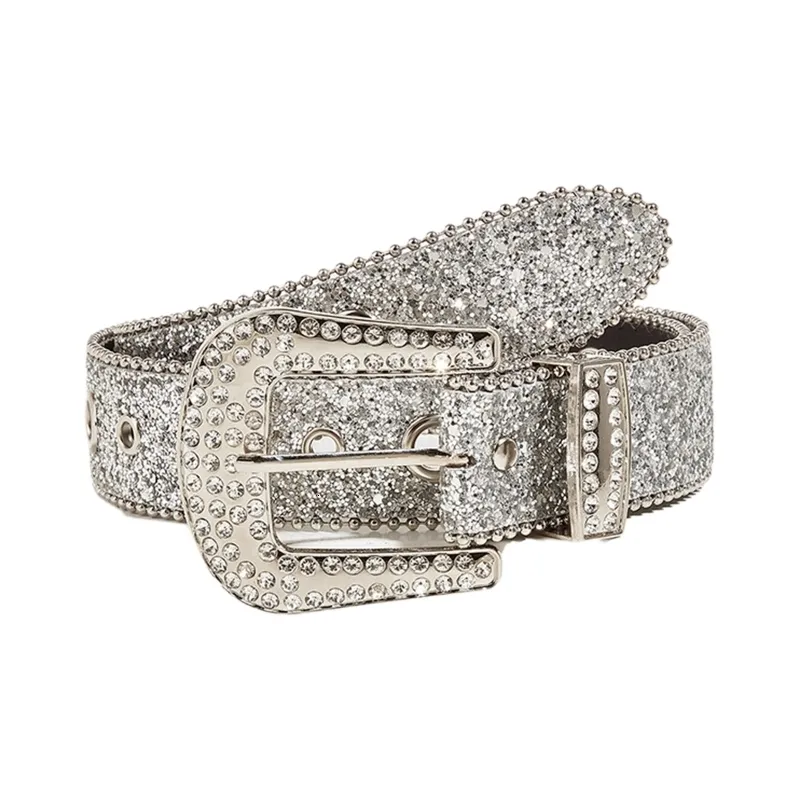 Vintage Rhinestone Crystal Wide Mesh Chain Belt Women One Size Silver Glam Y2K Rhinestone Y2k Belt - Etsy main image 2