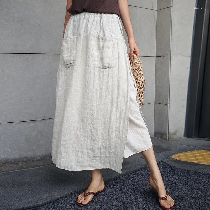 Linen 2025 skirt korean