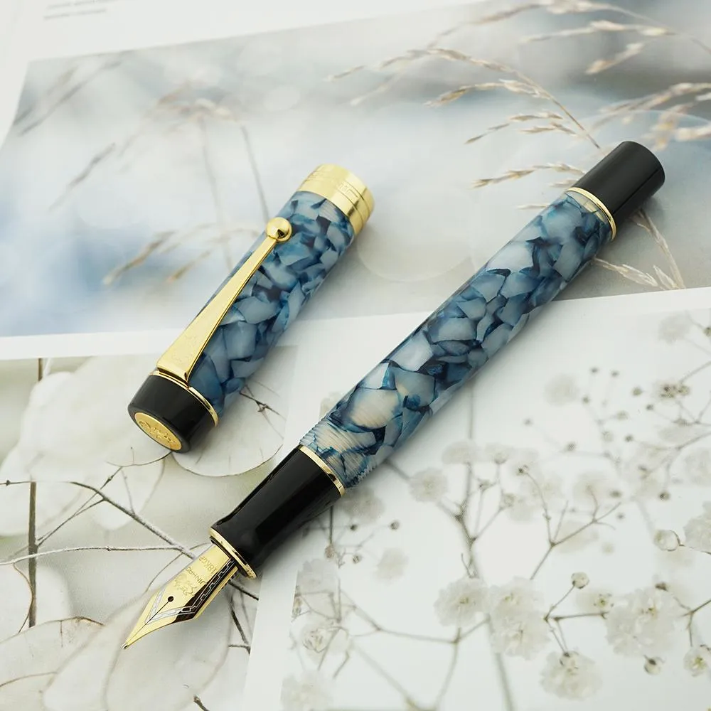 Pennor Jinhao 100 Centennial Harts Fountain Pen Bluegray EF/F/M/Bent NIB Golden Clip Converter Skriva Business Office Gift Ink Pen