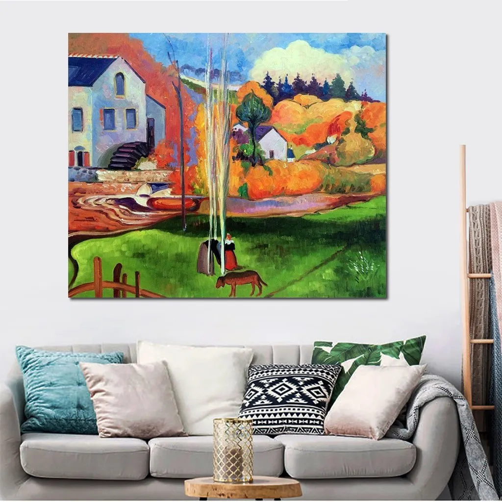 High Quality Handmade Paul Gauguin Painting A Breton Landscape. David S Mill 1894 Modern Canvas Artwork Wall Decor