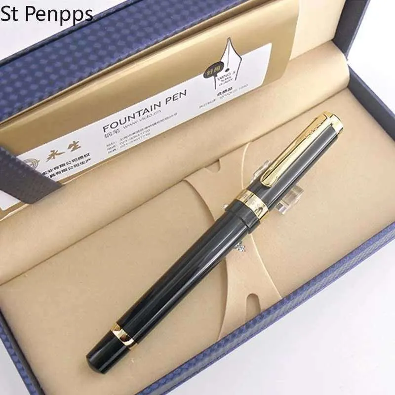 Pens St Penpps 698 Piston Fountain Pen Ink Pen 14K Gold Expose Fine nibビジネスステーショナリーオフィスの学用