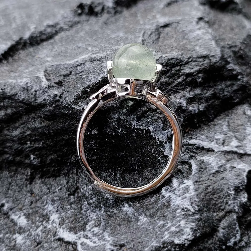 Reiki Healing Stones Amethysts Rings Adjustable Natural Crystal Jade Agate Rings For Women Party Wedding Jewelry