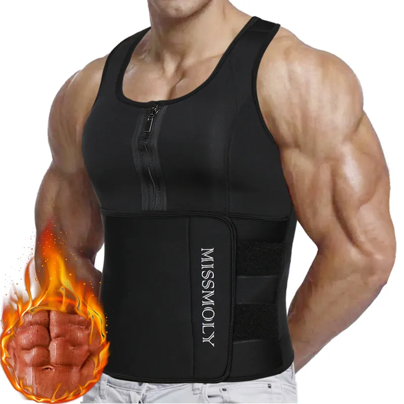 Gilet De Sudation Néoprène Homme - Waist Trainer, Double Ceinture, Pour Sauna Et Sport