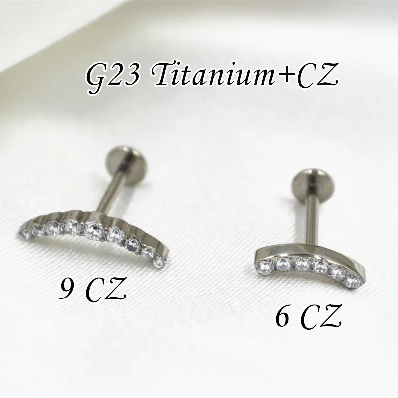 Navel Bell Button Rings 10pcs Body Piercing Jewelry G23 Clear Shine CZ Lip Labret Bar Ear Short Barbells Helix Tragus Rook Cartilage 230628