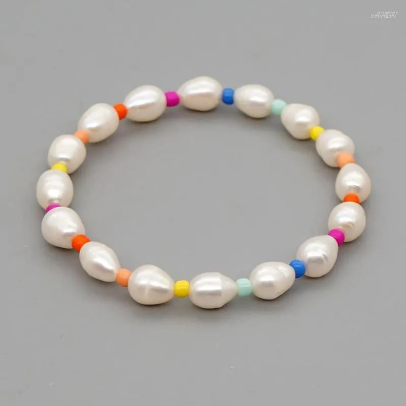 Strand Shinus Perles D'eau Douce Bracelets Boho Coloré Perlé Bracelet Pour Femmes D'été Plage Perles Naturelles Pulsera Bijoux