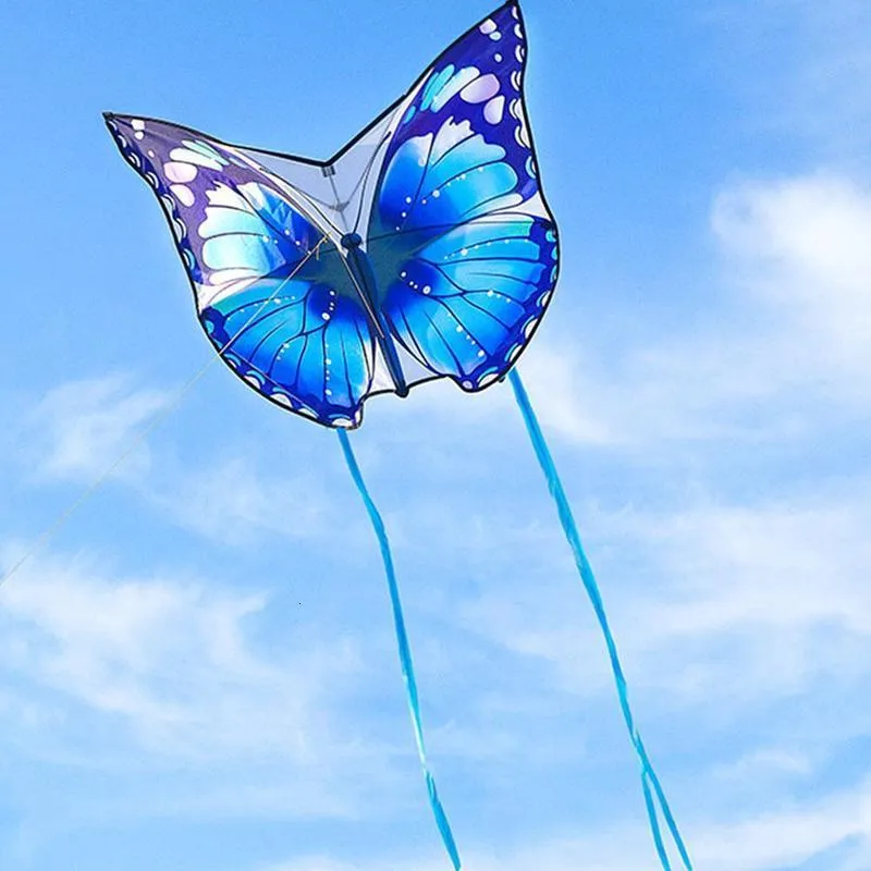 Kite Accessories Colorful Butterfly Hard-winged Kite Nylon Outdoor Kites Flying Toys For Children Stunt Kite Surf With Control Bar And Line 230628