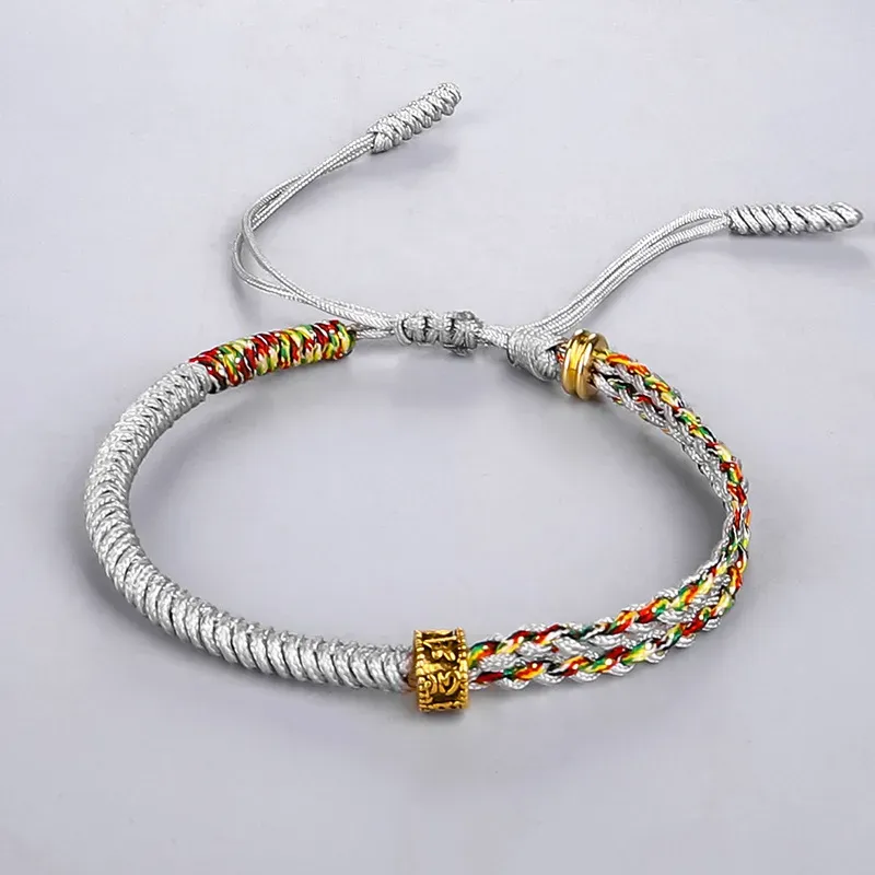 Original Tibetan Buddhist Handmade Knots Lucky Rope Bracelets Gold Red -  Etsy