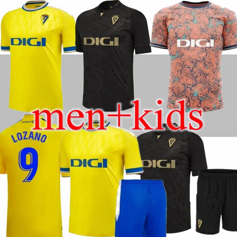 23 24 Cadiz camisas de futebol CADIZ CF 2023 2024 LOZANO ALEX Bodiger Juan Cala CAMISETA ASCENSO A LIGA SANTANDER de Carnaval homens crianças home away camisas de futebol top