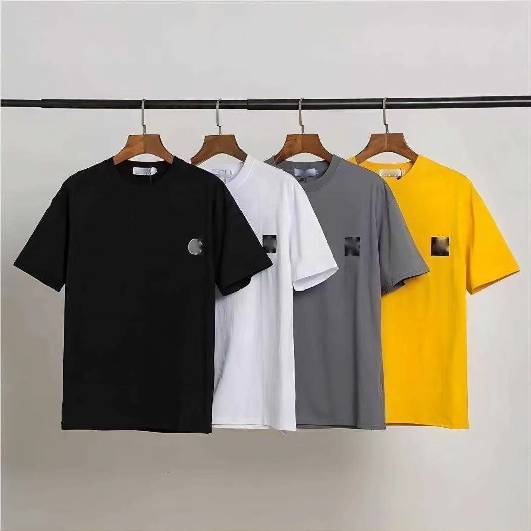 Homens camisetas 2023 Designer Stones Island Camisa Verão Menswear Respirável Letra Solta Imprimir Amantes Rua Moda 100% Algodão T-shirt Yhe