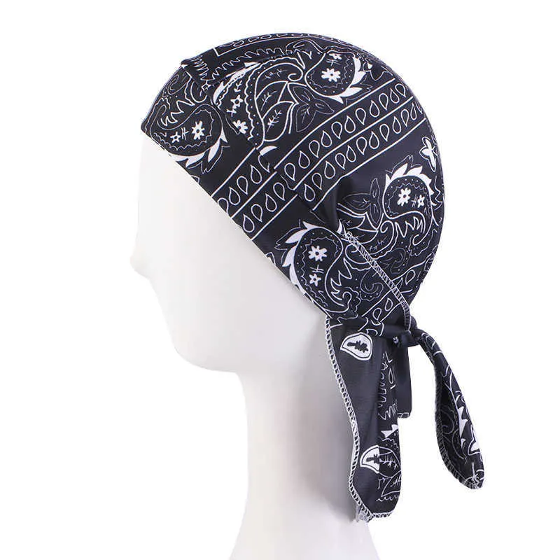 Unisex Women Men Bandana Hat Cotton Unisex Durag Print Cap Breathable Chemo  Turban Fashion Headwrap Headwear
