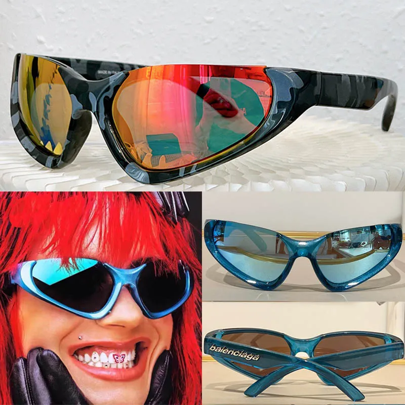 ÓCULOS DE SOL SWIFT OVAL EM PRETO Óculos de sol femininos com máscara ondulada Óculos de sol masculinos de grife Lentes de gradiente Armação oval Óculos de férias casuais e fashion