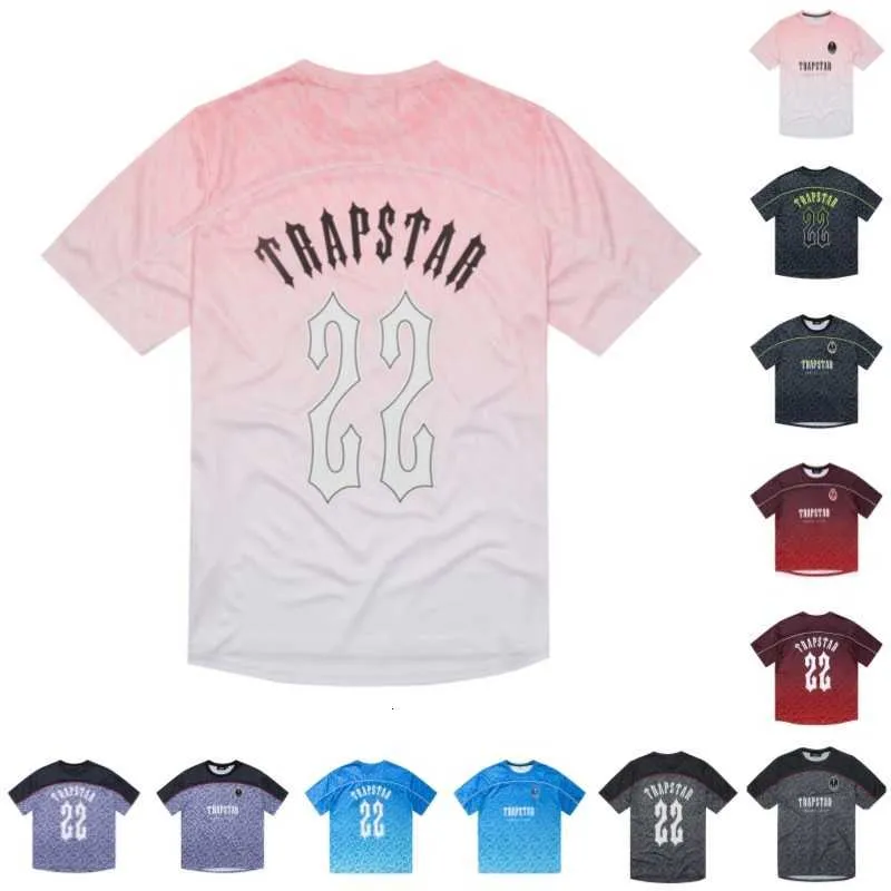 Trapstar Football Jersey Mens T Shirt Designer krótki rękaw Lato Przyczyna Hip Hop Street Tops V0BA