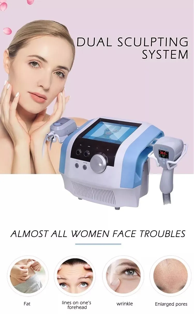 2024 Hot Selling Laser Machine Dubbel besturingssysteem Koelkop met gesplitste Micro RF-machine voor anti-aging huidverstevigende oppervlaktelift