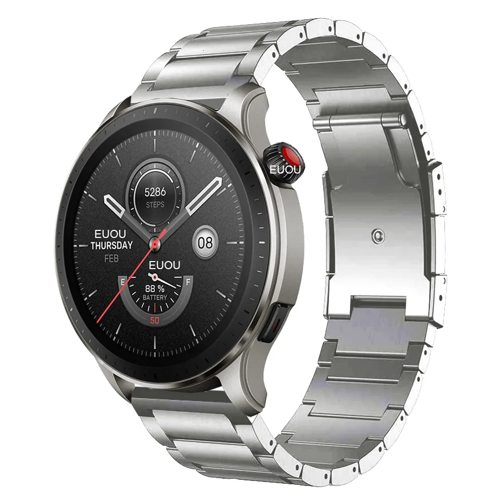 Amazfit GTR 4 GTR4 2 3 ProGTR 47mm Yedek Bant 22mm Kordonlu Saat Bilezik Aksesuarları BlackSilver 230628 İçin Watch Bands Metal Kayış