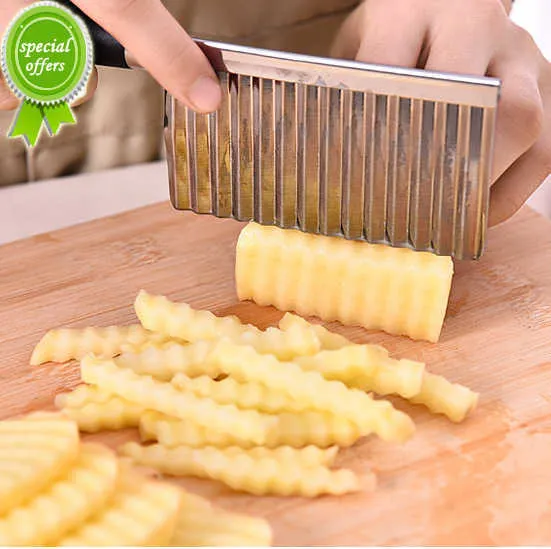 New Potato French Fry Cutter Stainless Steel Kitchen Accessories Wave Knife Serrated Blade Chopper Carrot Slicer Vegetable Tools