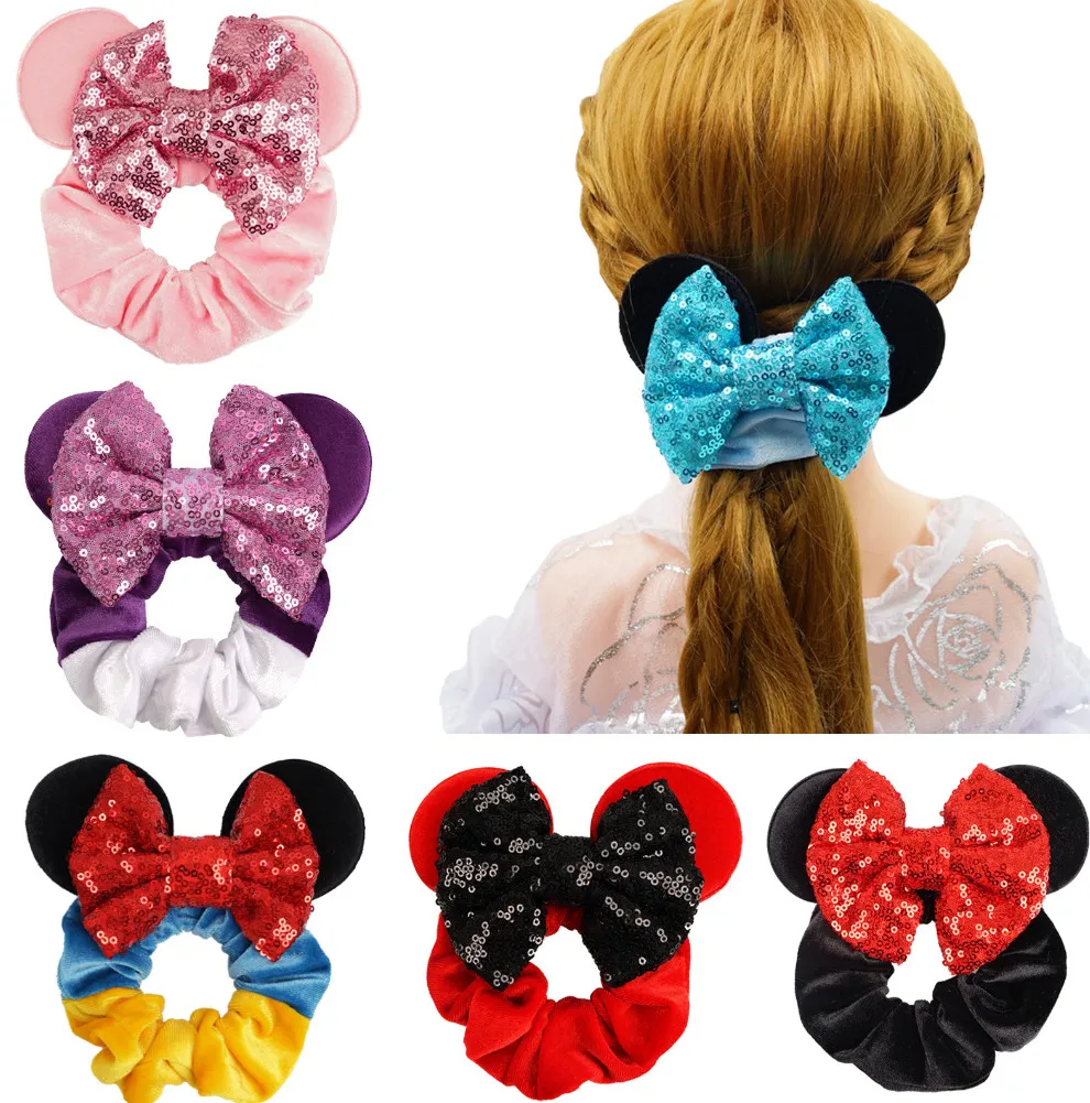 6 Inch Children's Hair Band Ear Velvet Circle Sequin Butterfly Knot Holiday Party Headwear Hair Accessories Variety of Styles to Choose"