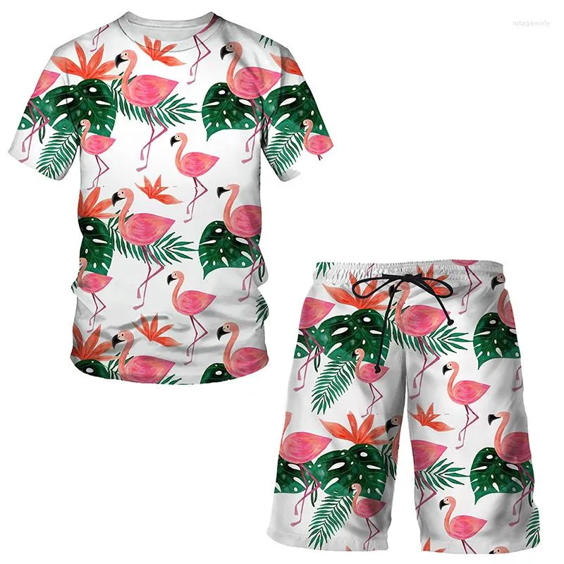 Kvinnors spårdräkter kvinnors kläder sommar 2023 mode hawaiian stil tropisk tryckning kortärmad topp shorts casual kvinnor kostym 2