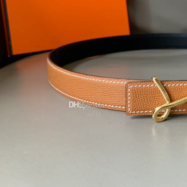 H Kemer 32mm Erkek Kadın Kemer Tasarımcısı Çift Kemer Tasarımcısı Gerçek Calfskin Titanyum Çelik Altın Kaplamalı En Yüksek Sayaç Kalite Klasik Stil Kutusu 009